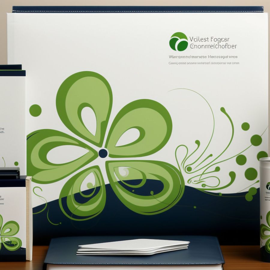 Branded stationery with a floral graphic